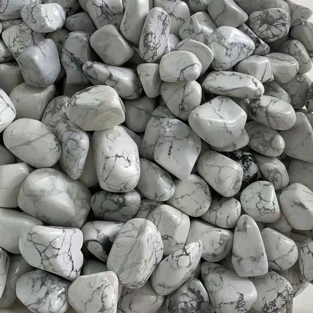 Cristales y piedras naturales 3.53 oz de grava turquesa blanca natural roca piedra áspera pepita de grava maceta for plantar acuario pecera decoración 0.591-0.787 in for decoración decoración de la ha