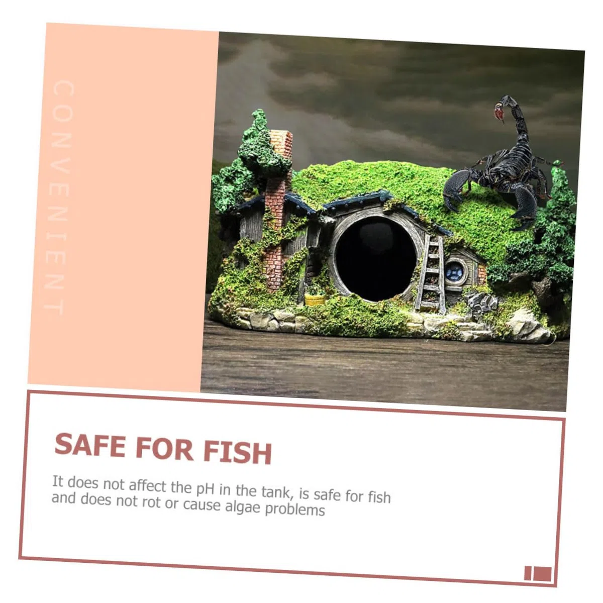 DOITOOL Figurita Decorativa De Resina para Acuarios Escondite Creativo para Peces y Reptiles Adorno De Casa para Tanques De Agua Refugio Subacuático para Gambas y Pequeños Habitantes