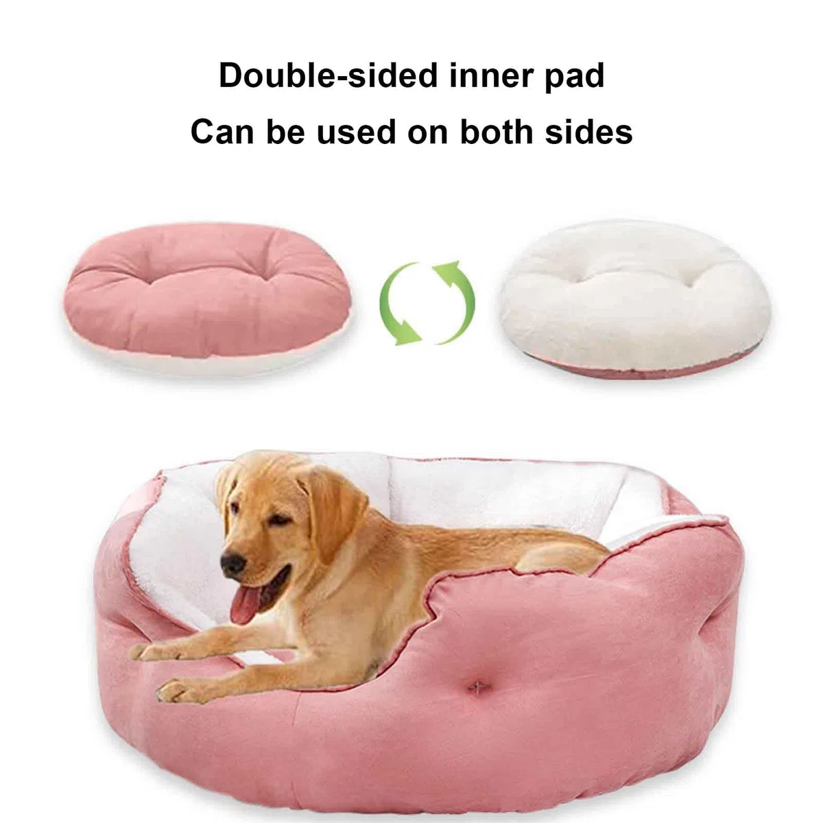 Cama para Perro Lavable, Cama Perro con Fondo Antideslizantes, Cama Gato con Cojín Desenfundable, Suave Y Mullida, para Perro Y Gato Pequeños,Azul,S