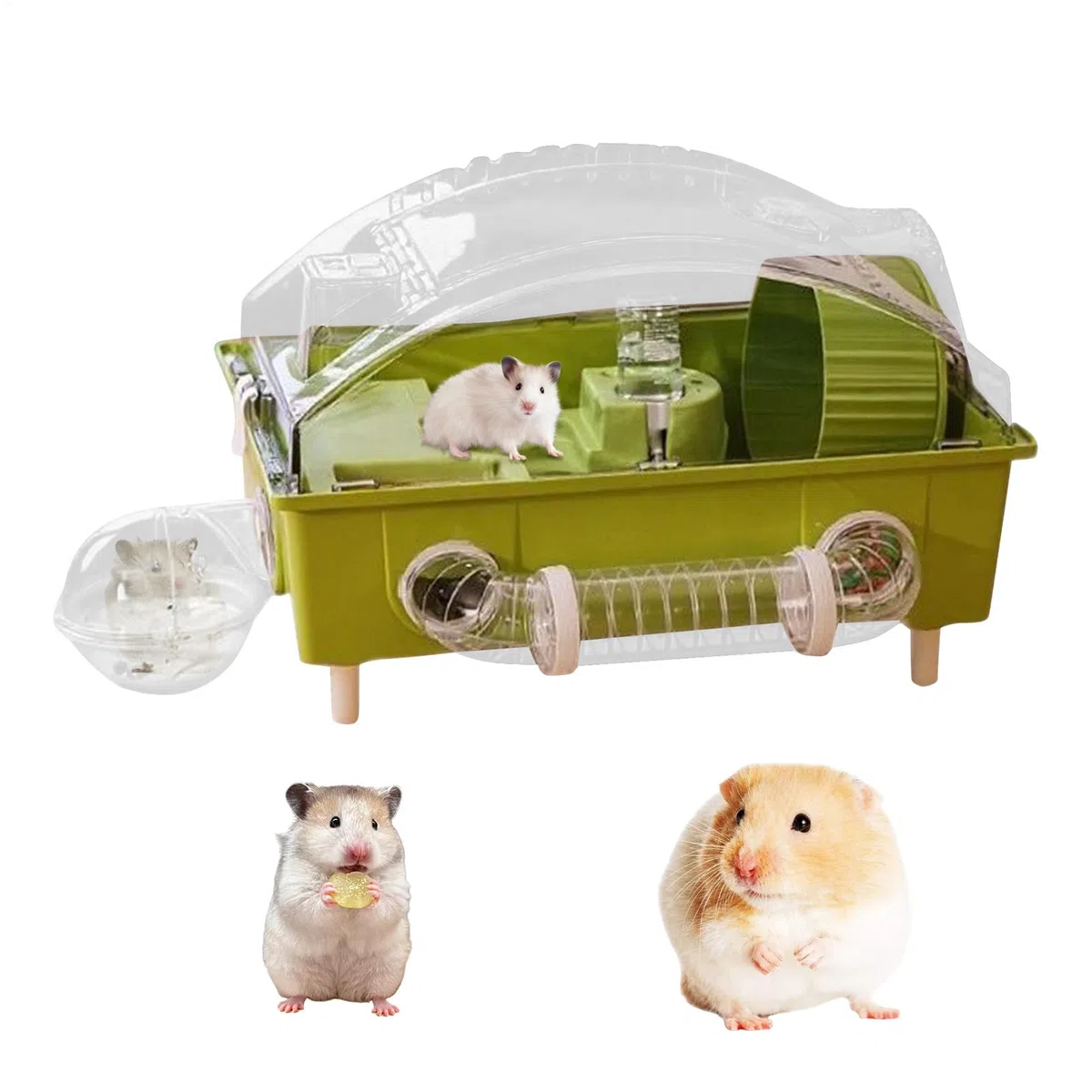 Jaula para Hámster Casa de Hábitat para Mascotas | Transparente para Mascotas para Hámster, Chinchilla, Conejo, Erizo, Cobaya Enano, Hurón y