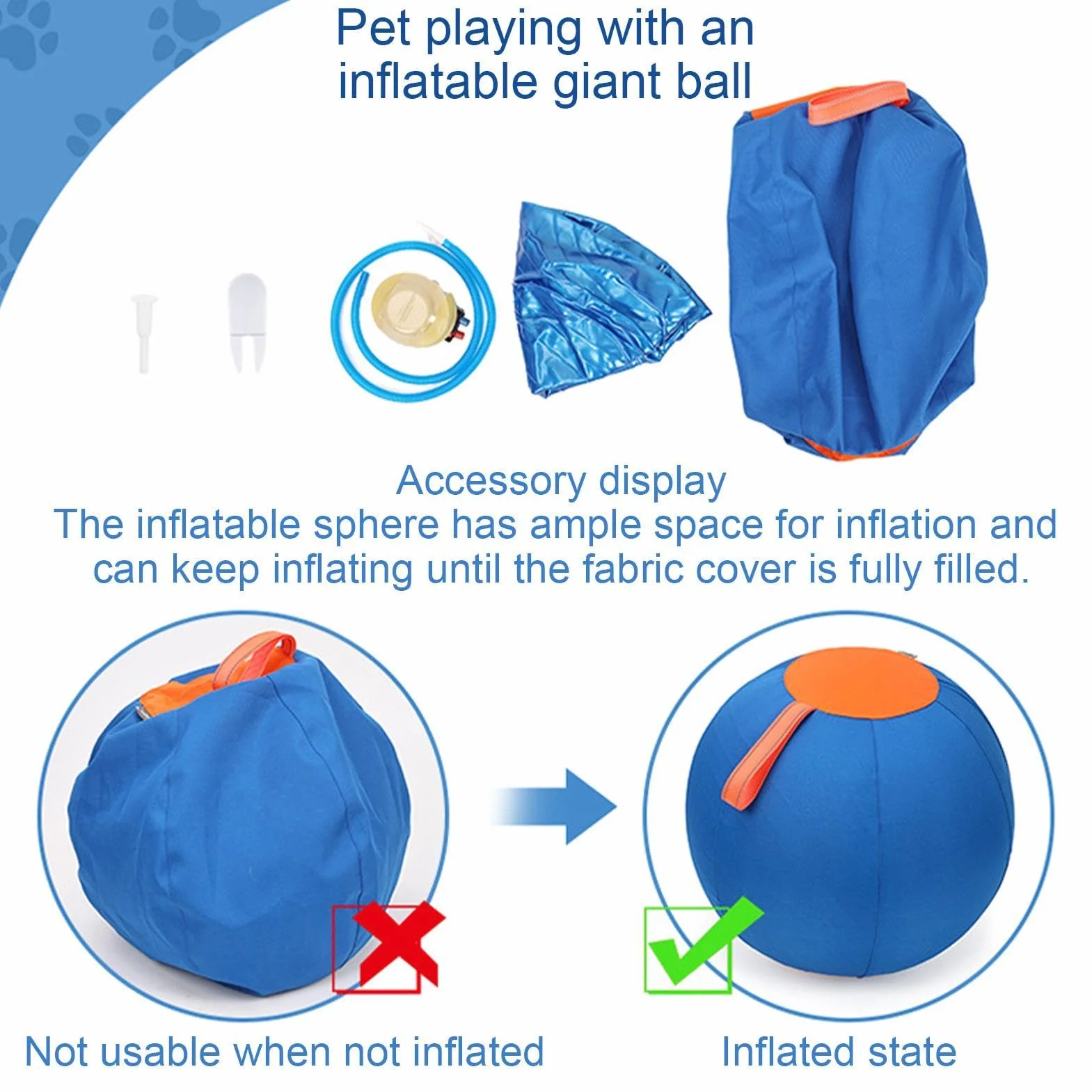 Pelota de Pastoreo para Perros Grandes Juguete Hinchable para Cachorros | Juguete de ejercicio para cachorros Para dueños y amantes de mascotas, patio, jardín, granja, parque, piso, casa, oficina,