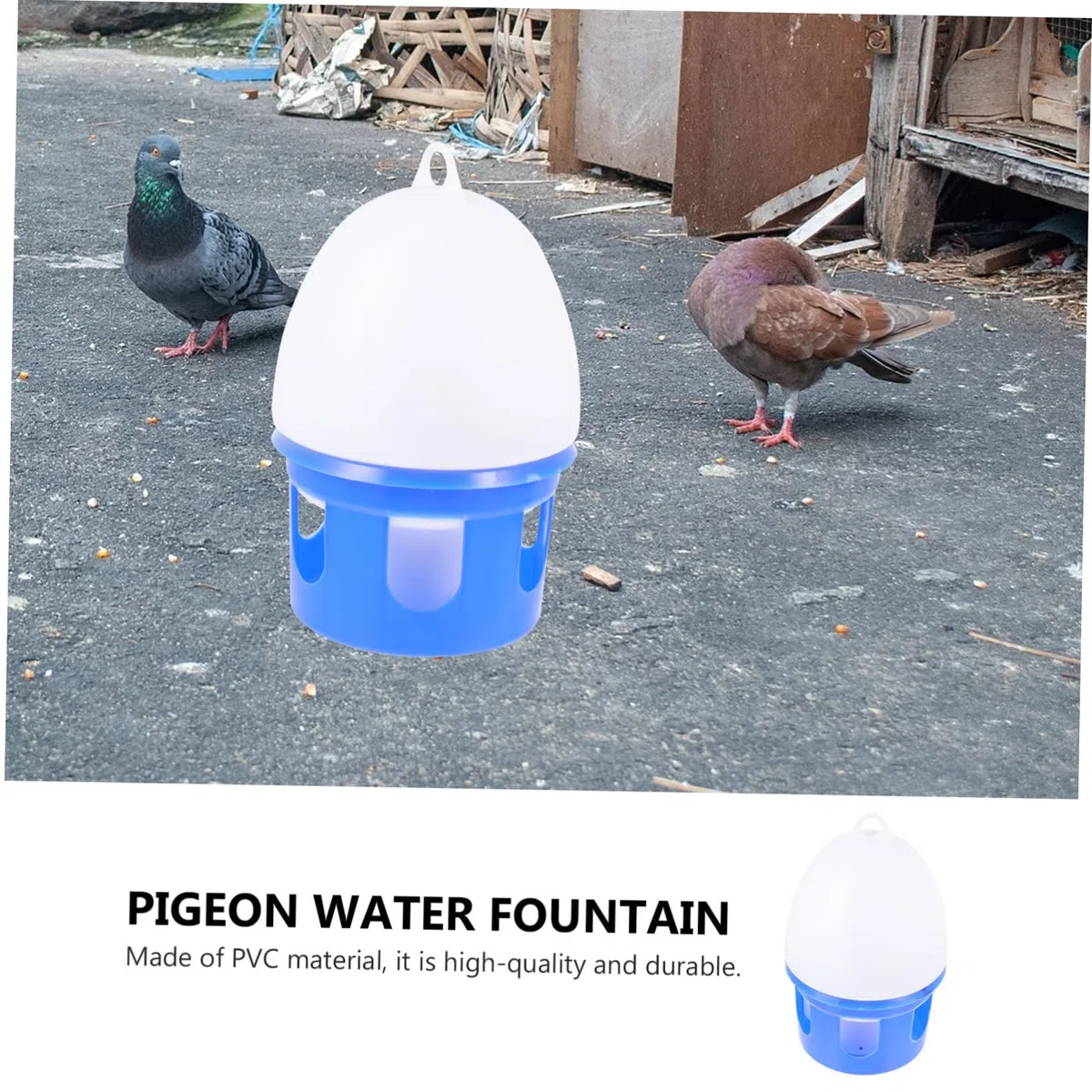 Bebedero Automático para Palomas y Pájaros, Recipiente Azul Redondo | Pvc Desmontable, Fácil de Limpiar, Formato Portátil, para Palomas y Loros