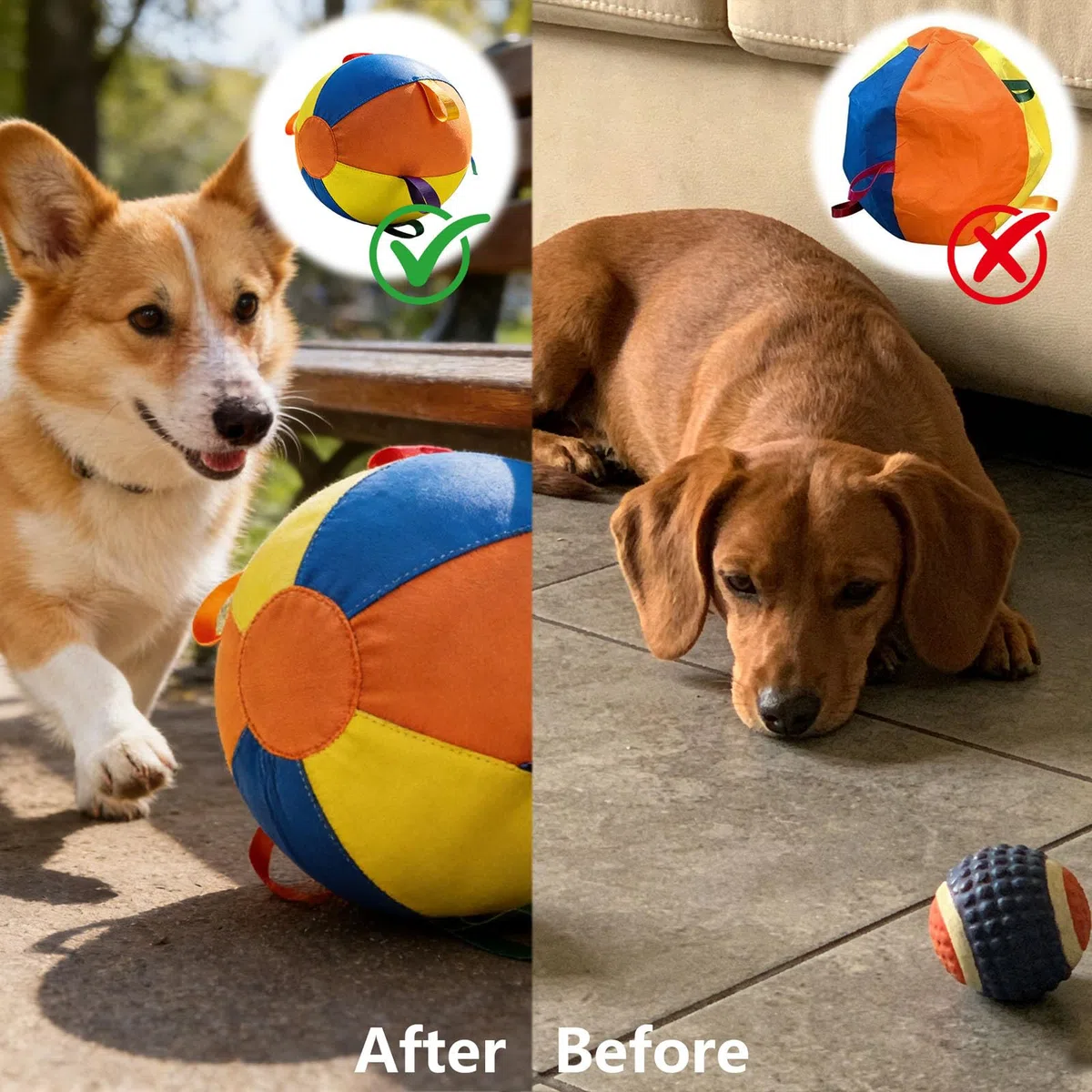 Juguete inflable para perros con asa, variante amarillo, C, juguete de entrenamiento para perros, para juegos de arrastre y trabajo conjunto, para uso diario en casa y de viaje