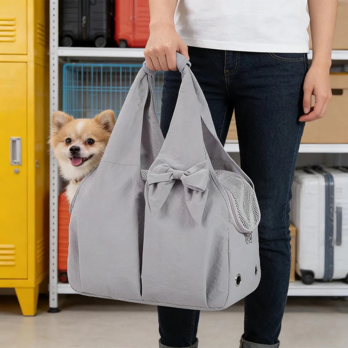 Bolso Transportín para Perros Pequeños Ligero con Ventana de Malla de