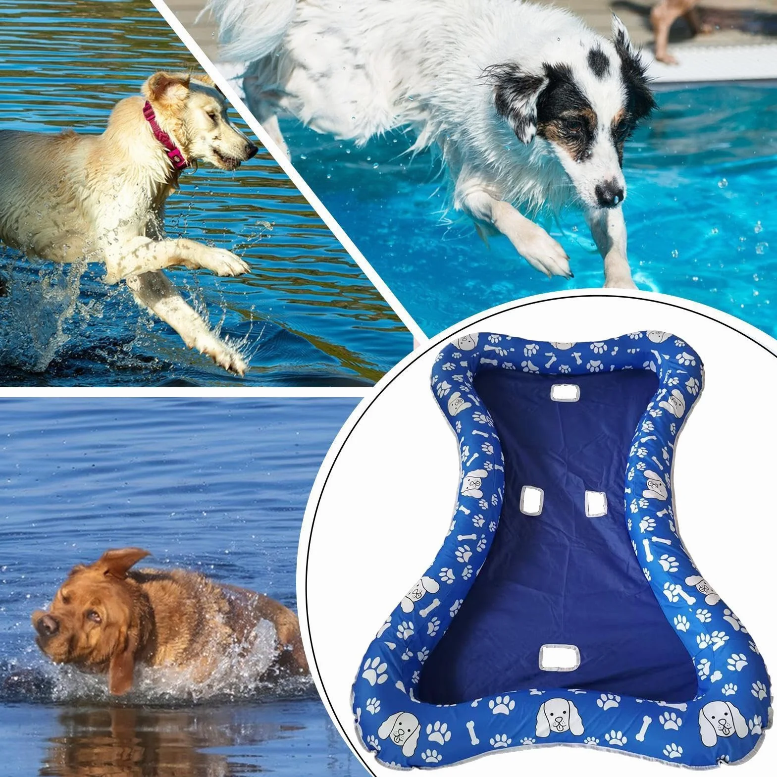 Flotador para Perros Alfombrilla Flotante Antideslizante para Mascotas En | Alfombra Agua Balsa Juegos Animales Exterior Lago Playa Río