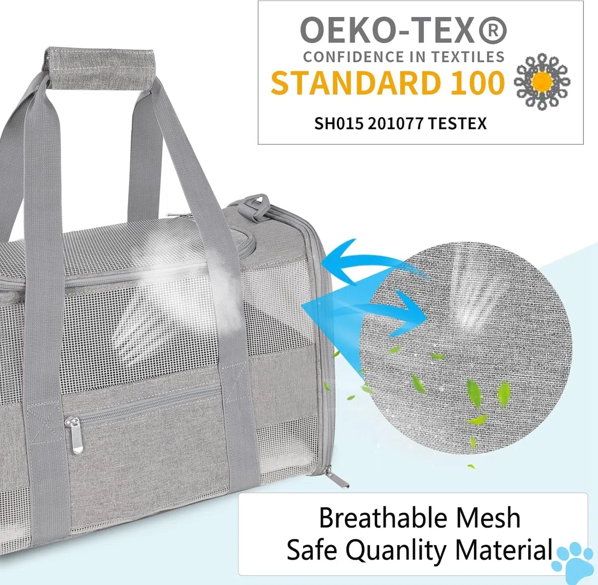 Transportador suave para gatos con certificado Oeko-TEX para gatos, perros pequeños, transportador plegable de viaje para perros pequeños, aprobado por aerolíneas TSA para gatos grandes, 15