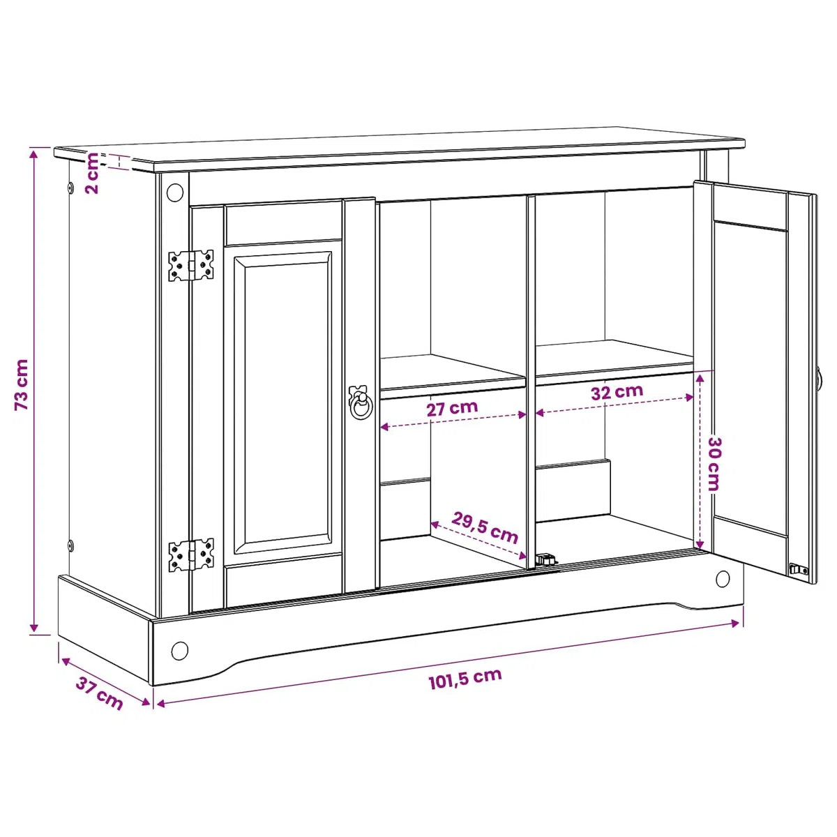 vidaXL Soporte para Acuarios Corona Marrón 101,5 x 37 x 73 cm 300 kg