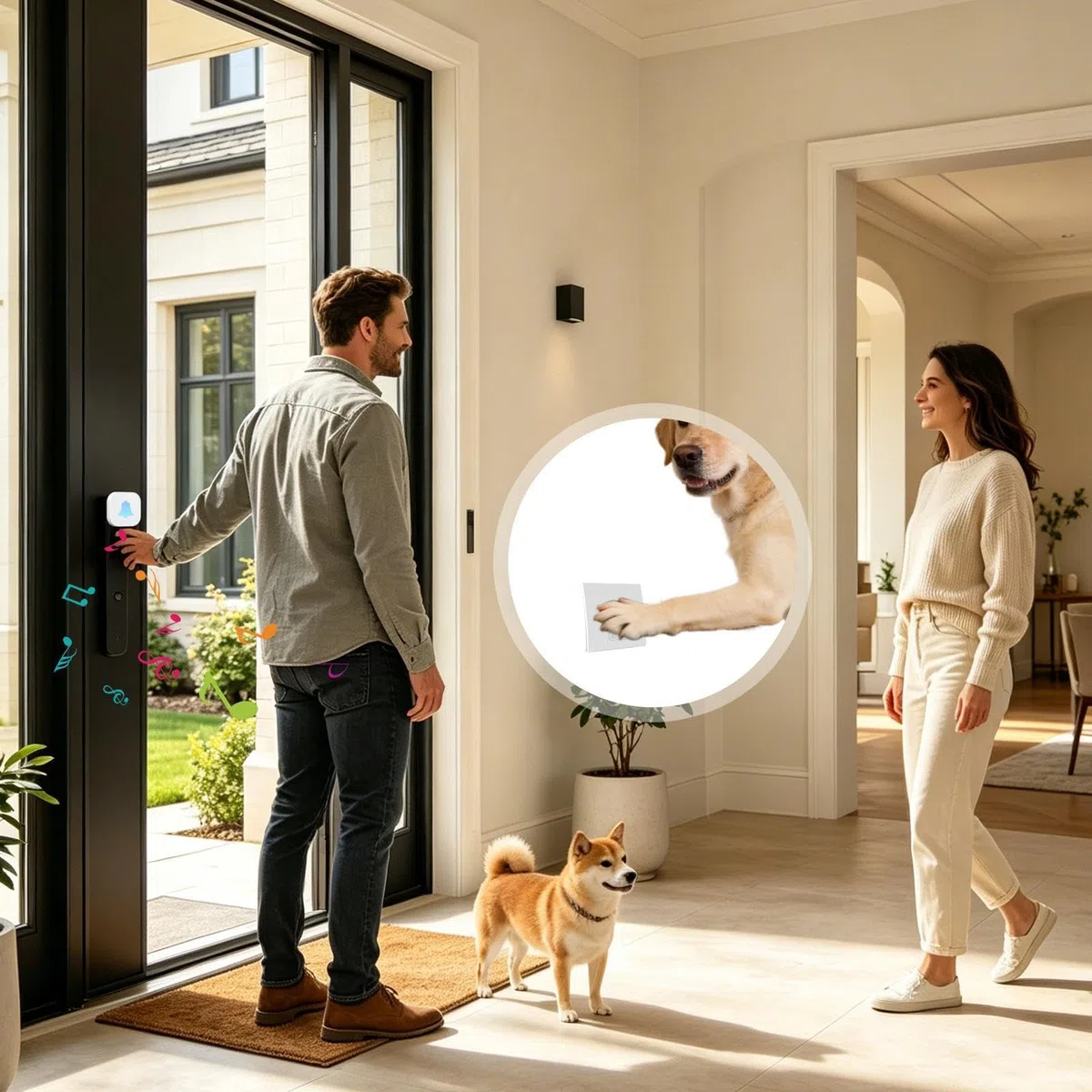 Timbre Para Puerta Canino Eléctrico de Largo Alcance Resistente a la