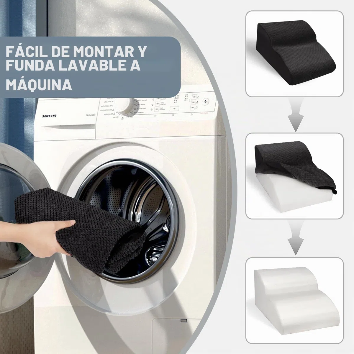 Escaleras para Perros de 2 Peldaños, Rampa para Mascotas de Espuma de Alta Densidad, Escaleras para Mascotas con Cubierta de Felpa Extraíble y Lavable, para Sofá o Cama, Negro