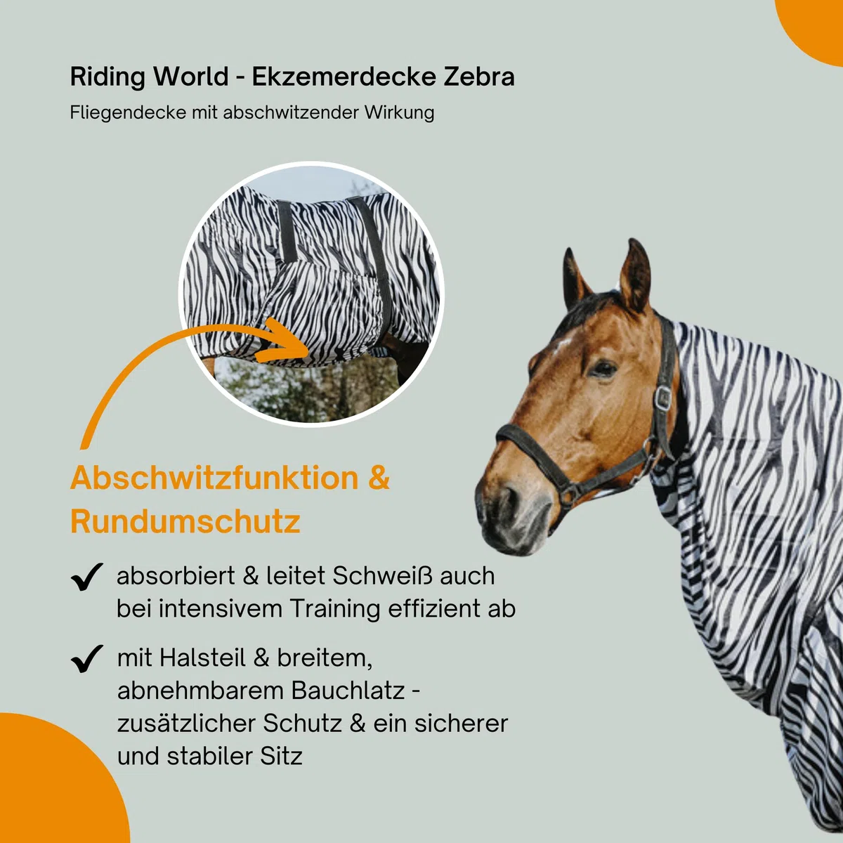 Manta Riding World Anti-Eczema con Diseño de Cebra 125CM