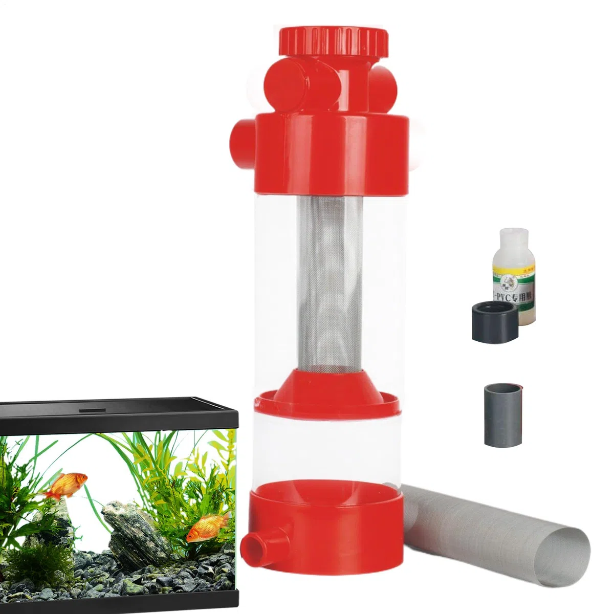 Filtro Recogedor de Cacas de Peces Separador Filtro de Excrementos para | Equipo de Limpieza, Separador Externo para Filtración de Acuario Betta y Gambas