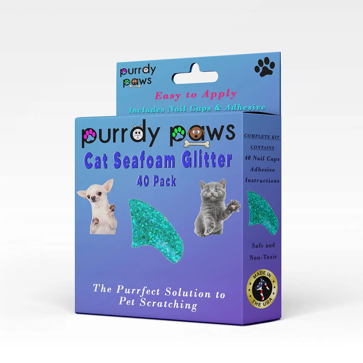 Paquete de 40 tapas de uñas suaves para gatos y garras de maquillaje