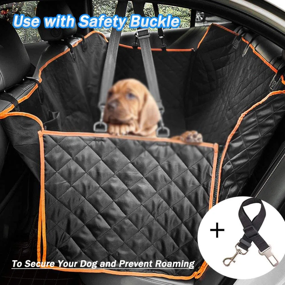 Protector Asiento Coche Perro para Mercedes-Benz B-Class 2010-2025 MPV 5-Seater, Impermeable Antideslizante Asiento Trasero con Ventana de Malla y Bolsillos,All-Black Version