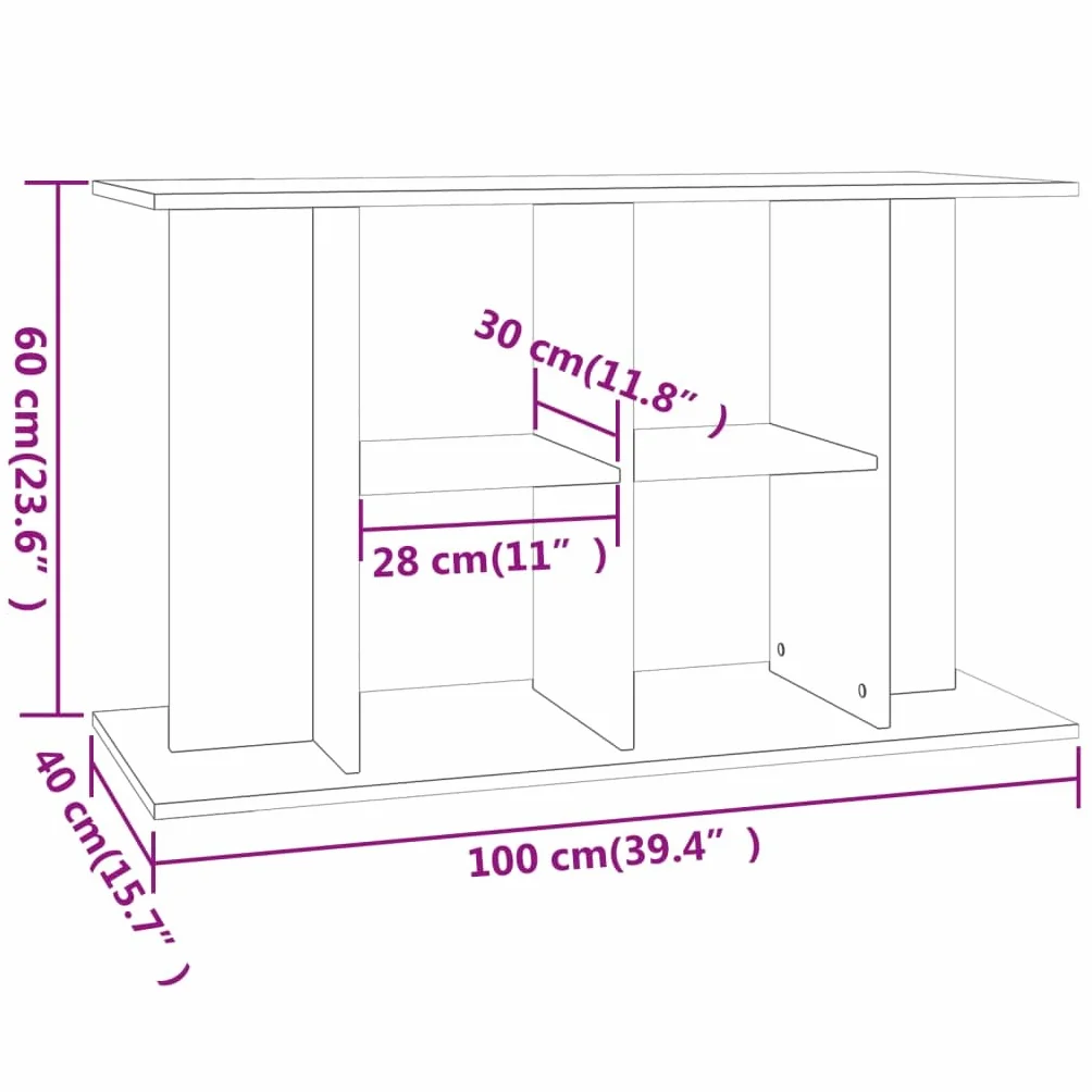 vidaXL Soporte para Acuario Madera de ingeniería Negro 100x40x60 cm (833584)