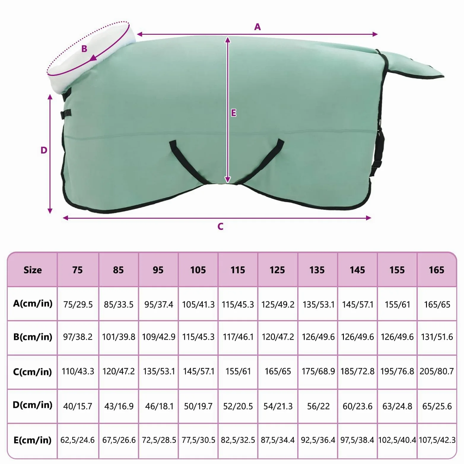 vidaXL Manta para Caballo Verde Oscuro Completo 165 cm Forro Polar, Manta Moderna para Caballos, Invierno, Forro Polar, Equipo Ecuestre, cálido, Ajustable