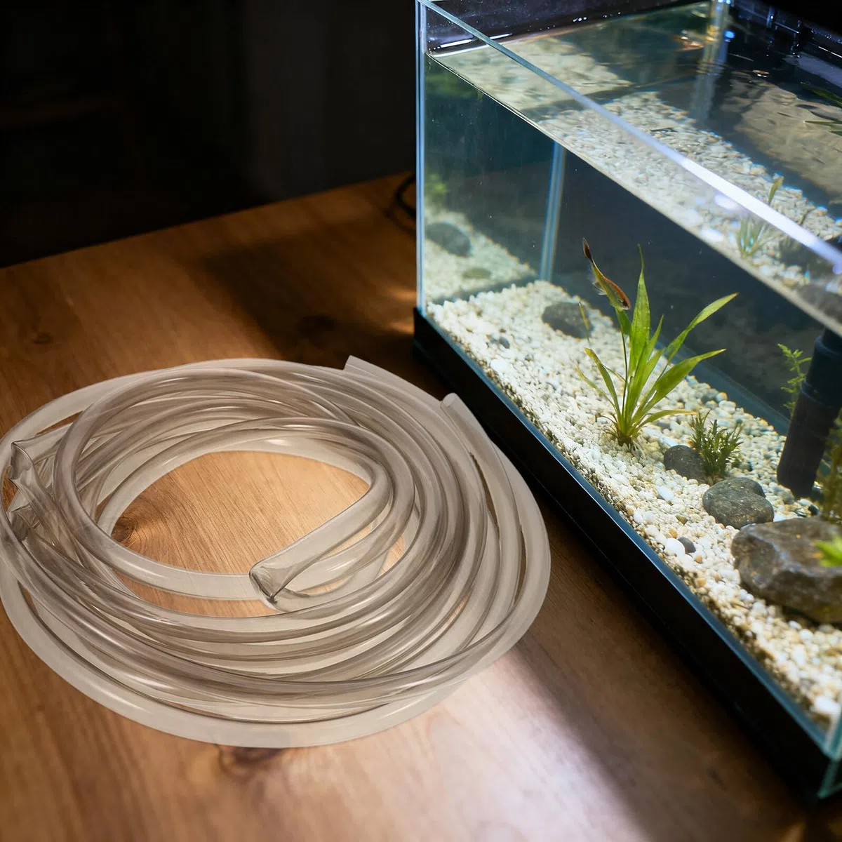 Manguera de Sifón para Acuario con Abrazadera Tubo de PVC Transparente de 5 M para Cambio Rápido de Agua Limpiador de Grava Manual para Mantenimiento de Peceras Betta y Tortugas