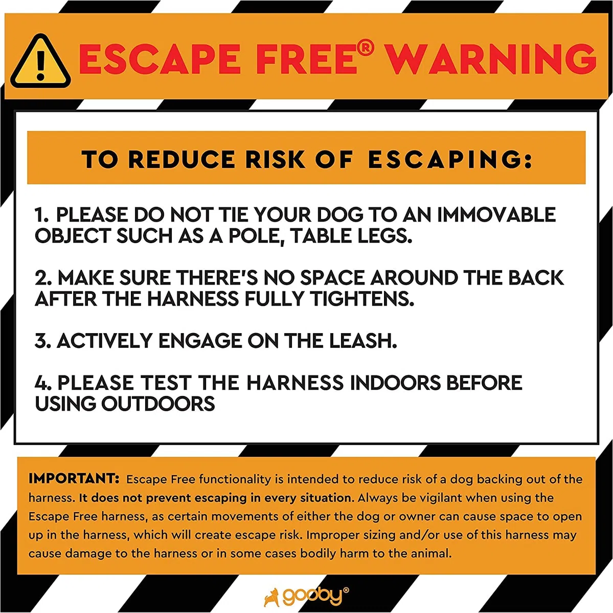 Gooby Escape Free Arnés Deportivo para Perros pequeños de Neopreno sin tirones, Ajuste de 4 Puntos, para Perros de hasta 16 kg, Negro, Talla M