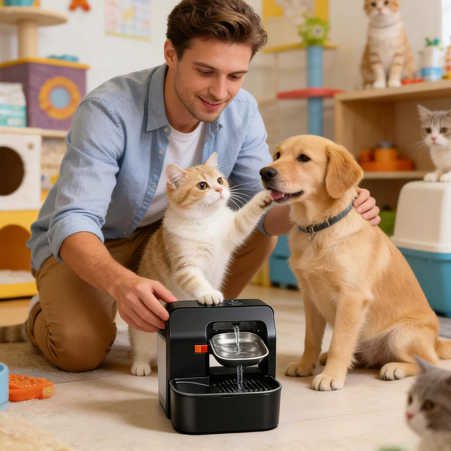 Bebedero Automático para Perros Botella De Agua Silenciosa De 3.2 litros | Fuente Hidratante Portátil para Animales Domésticos Para Cachorros, , Conejos, Interior, Exterior, Jaula y Transportín