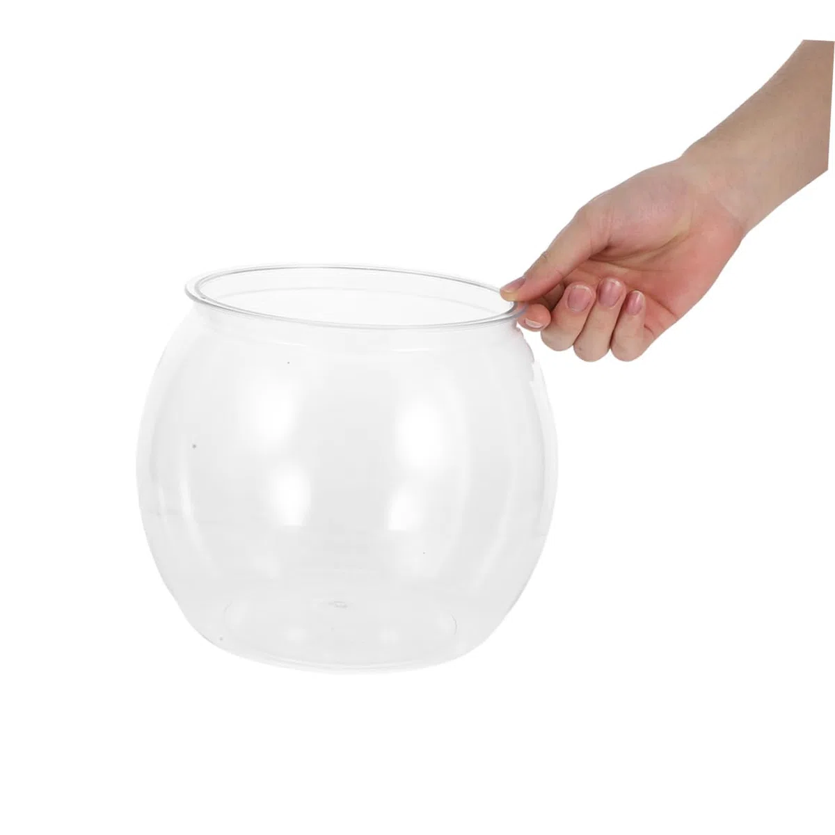 ibasenice Pecera Redonda de Pet Transparente para Escritorio Diseño Elegante, Acuario Compacto para Peces Betta y Mascotas Acuáticas Ahorro de Espacio y Vista Despejada