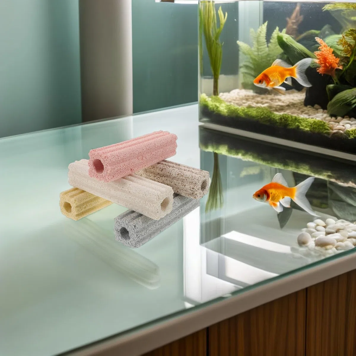 Abaodam Medios Filtrantes para Acuarios Grandes 20 Piezas Filtro Biológico Reutilizable para Estanques y Peceras Material Cerámico para Filtración y Ambiente Acuático Saludable