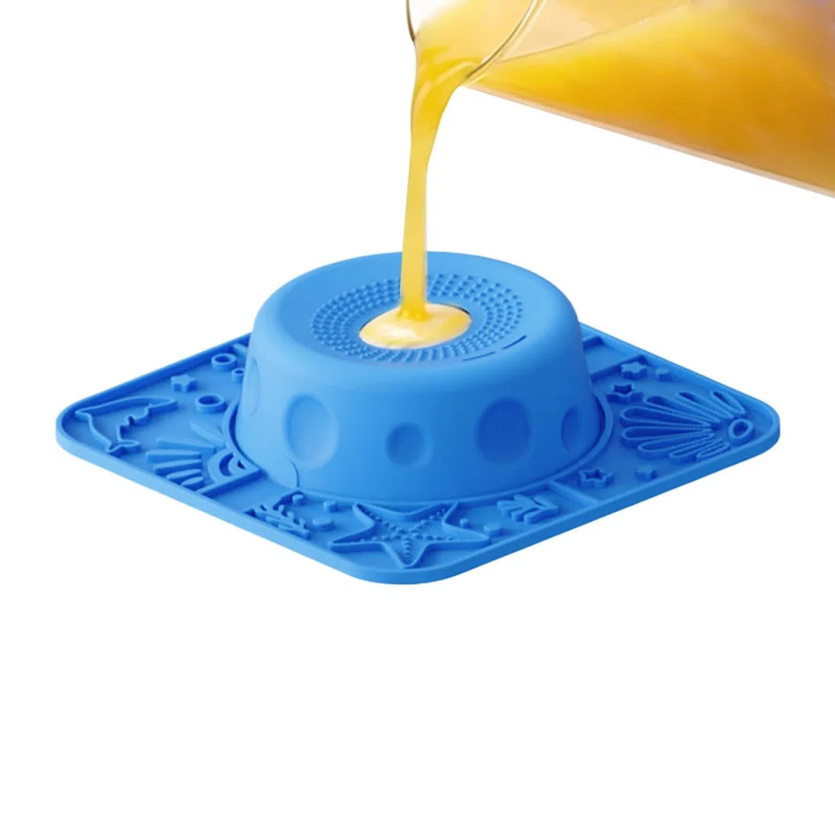 Cuenco Lamedor Perruno Dispensador de Silicona con Bola Giratoria | Juguete Lamedor Perruno Para Lamer Y Alimentar Con Comida Para Cachorros, Yogur, Puré De Carne Y Premios