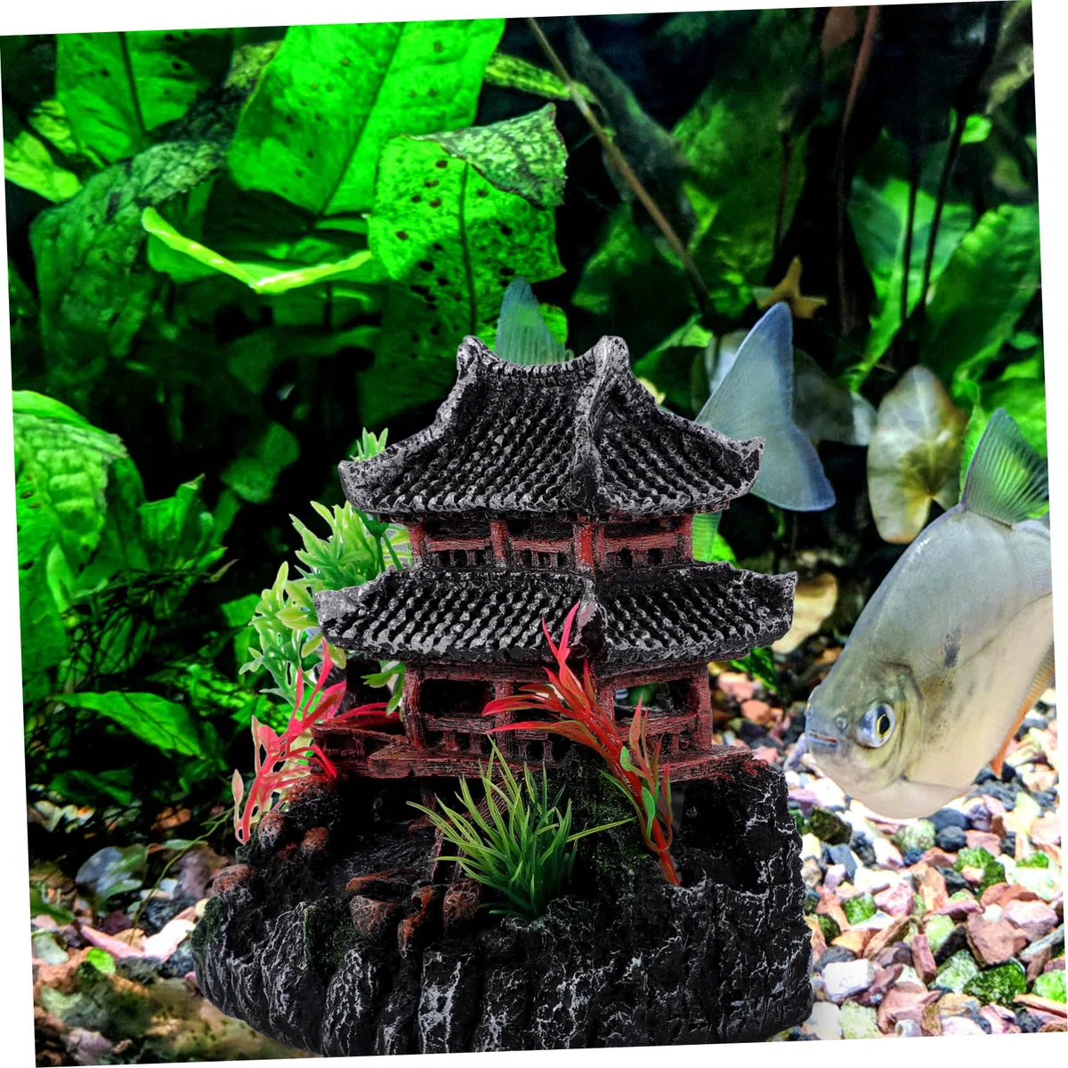 GANAZONO 3piezas Casa De Resina para Peceras Adorno Acuario Decorativo Refugio Natural para Peces Accesorio De Paisajismo Acuático para Decoración De Hogar y Oficina