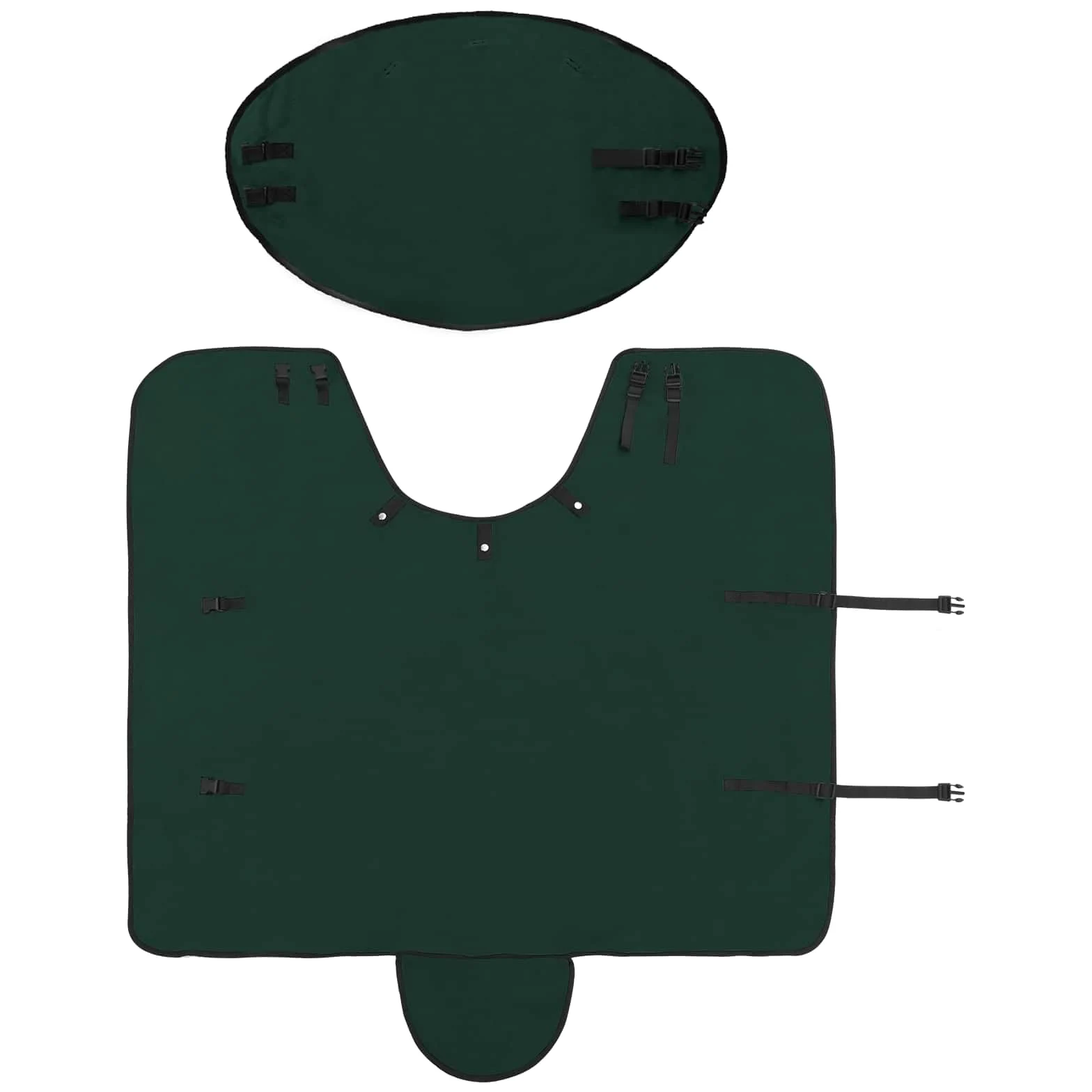 Manta para caballo verde oscuro de 95 cm, poliéster, transpirable, impermeable, resistente al viento, con parte para el cuello, para pastoreo, exterior, transición, verano, invierno