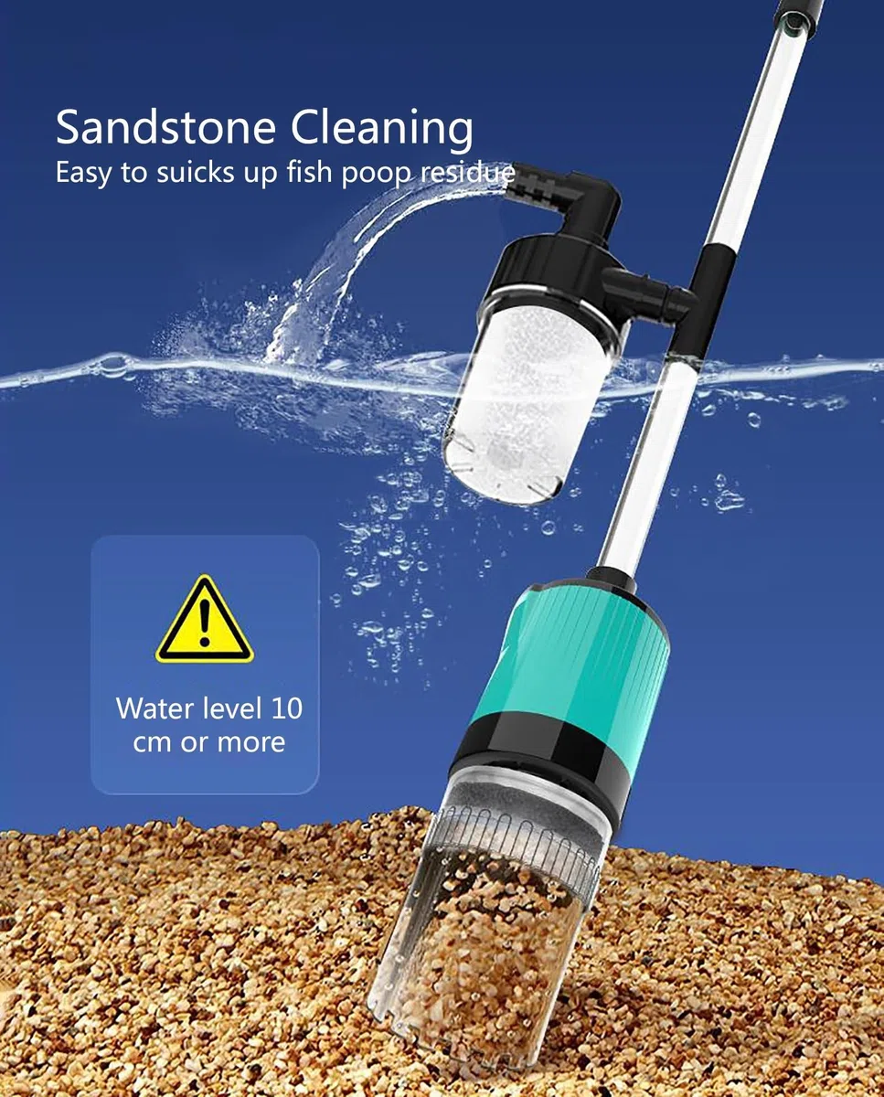 Limpiador de Grava eléctrico for acuarios, Potente Limpiador de peceras con Bomba de sifón, Ideal for Agua y peceras, Herramientas de Limpieza de Grava al vacío