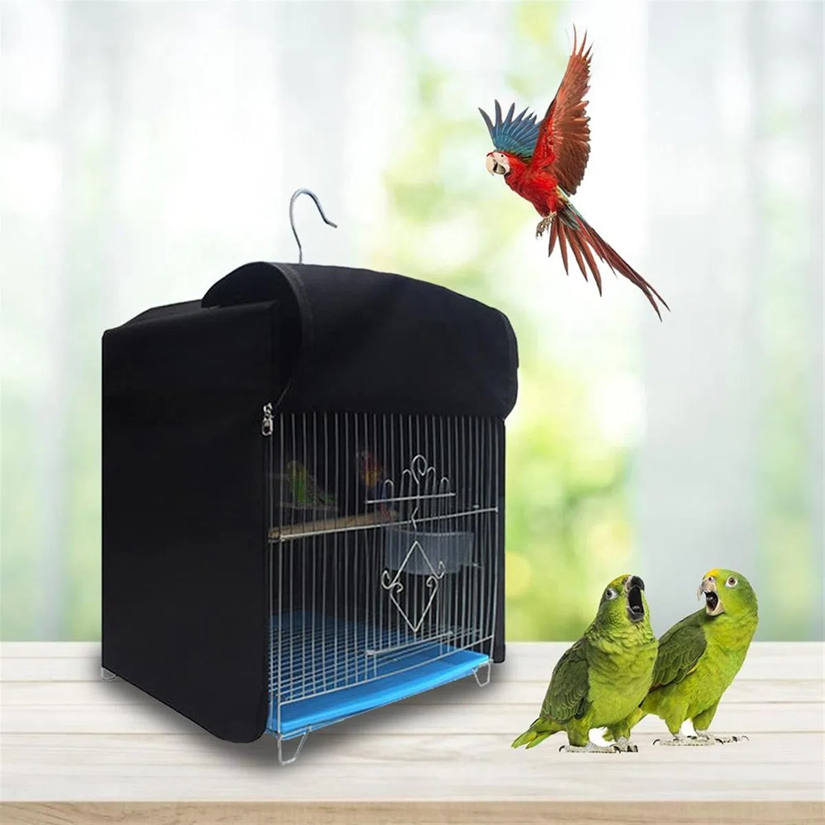Funda para Jaula De Pájaros Sólida, Material Opaco Y Transpirable, Funda para Jaula De Pájaros, Tela Cálida, Funda Protectora para Jaula De Pájaros, Fácil De Usar