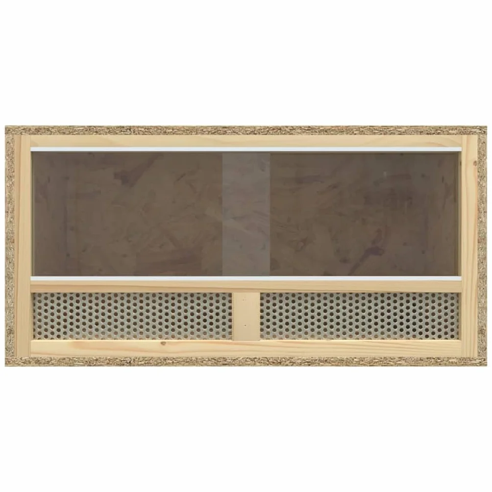 Terrarium Cristal auténtico 60 x 30 x 30 cm, caja de reptiles madera de ingeniería con redes de acero para circulación de aire, jaula reptil sin bordes afilados para animales pequeños