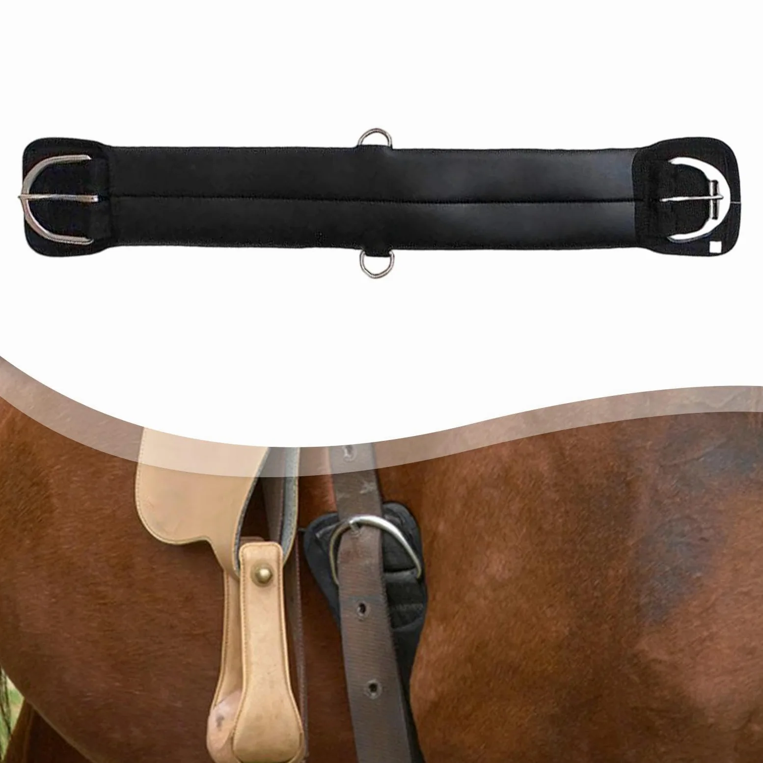 harayaa Cincha para Caballos Equipada con Material Transpirable, Diseño Elástico Y Cincha Acolchada para Deportes Ecuestres, Caballos de Ocio Y Equitación Pro