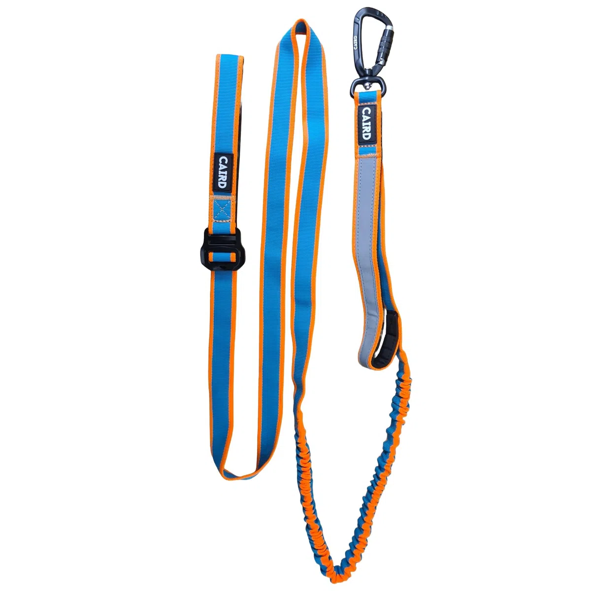 Correa elástica para Perros CAIRD Freedom to Run, Correa para Perros Manos Libres con asa Acolchada, cinturón Ajustable, mosquetón de Aluminio (Naranja y Aguamarina)