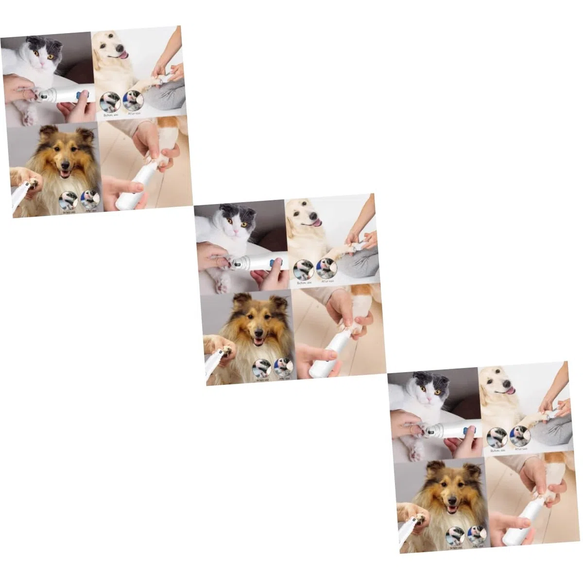 Sosoport 3 Piezas de uñas eléctrico para Mascotas limas de uñas para Perros de Garras de Perro Dog Nail Clippers Corta uñas Gatitos eléctrico para Perros