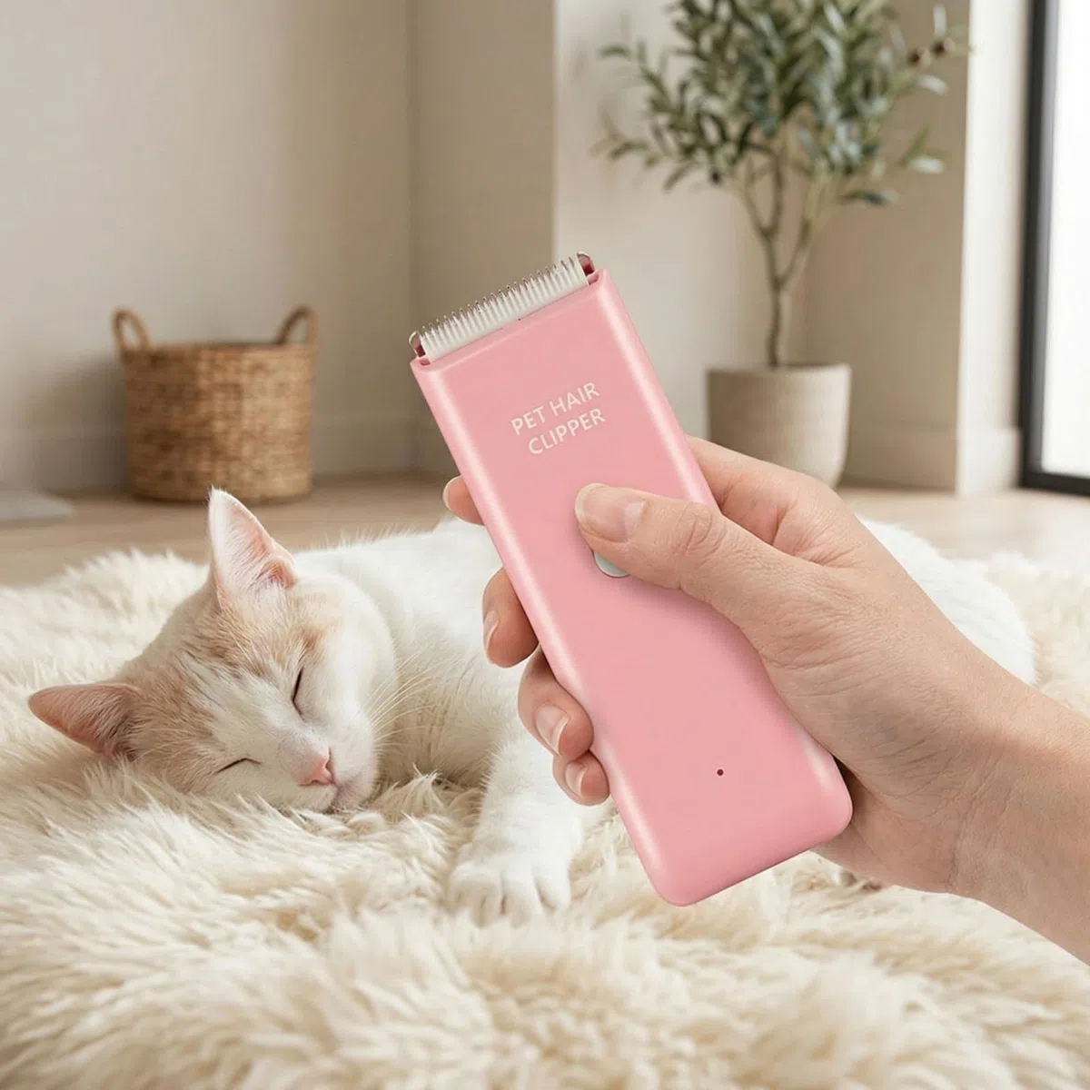 Práctico recortador de pelo de mascotas recomendado por el veterinario, súper silencioso, de larga duración (resistente al agua, recargable por USB, afeitadoras de aseo para perros y gatos con