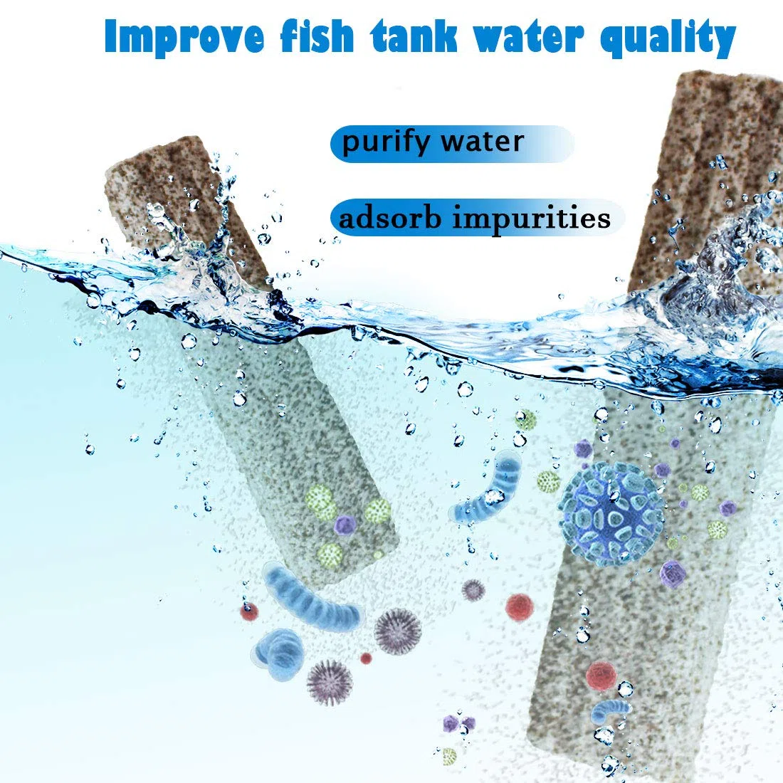 PINVNBY Filtro de acuario Medios Bacterias Bio Filtración Medios Cerámica Bio Filtración Medios de filtro de sumidero, Filtro de polvo de agua y estanques Koi (paquete de 20)