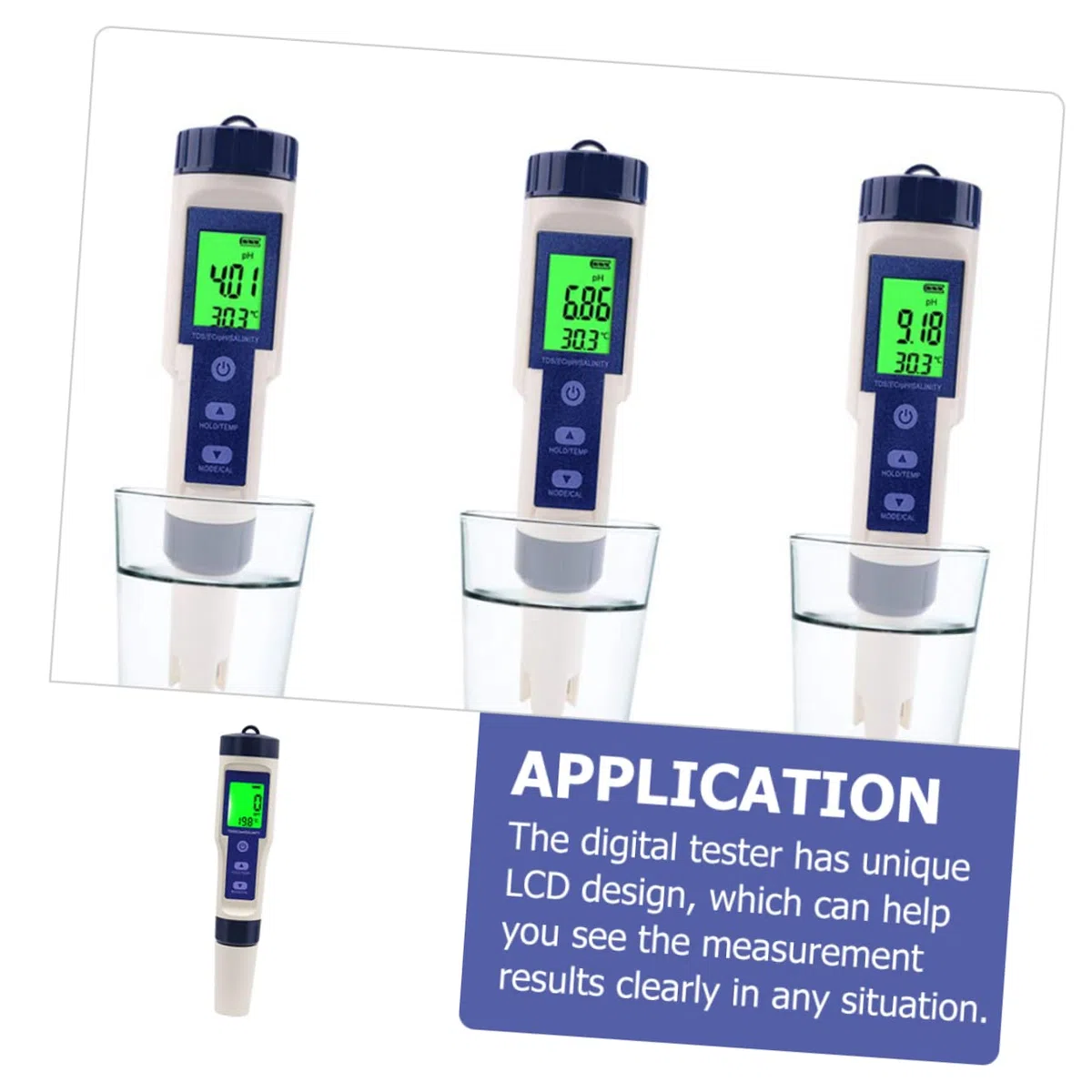 Probador Digital De Del Agua Para Medidor De Salinidad Ph Portátil Para y De Agua