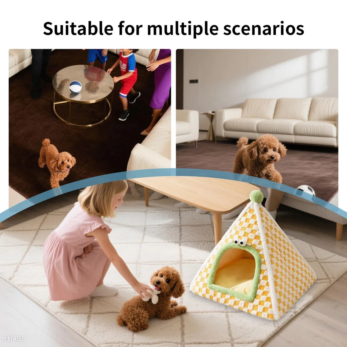 Cama Casita De Gatos Tienda Cálida para Cachorros de Raza Pequeña y | Cama para Perros con Techo de Razas Pequeñas y Medianas en Interior Dormitorio Salón Hogar Cueva Tienda Cálida Acogedora