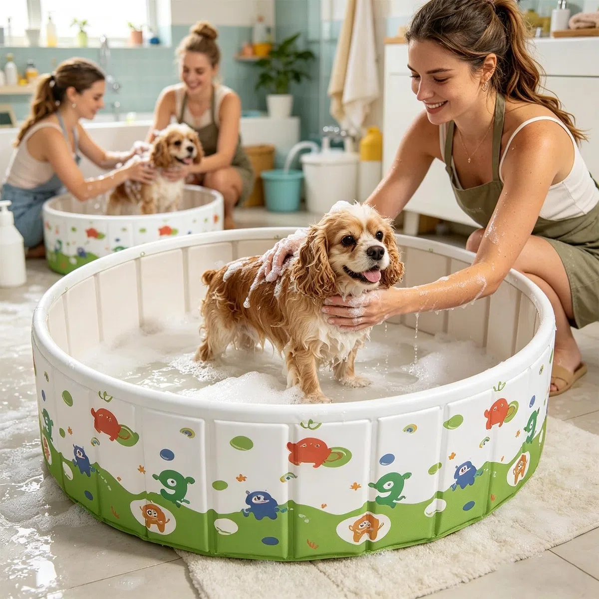 Piscina para Perros Piscina Plegable para Perros | Piscina Viajera Plegable para Mascotas para Patio Camping Playa Autocaravana Verano Hogar Apartamento Dueños Cachorros Niños