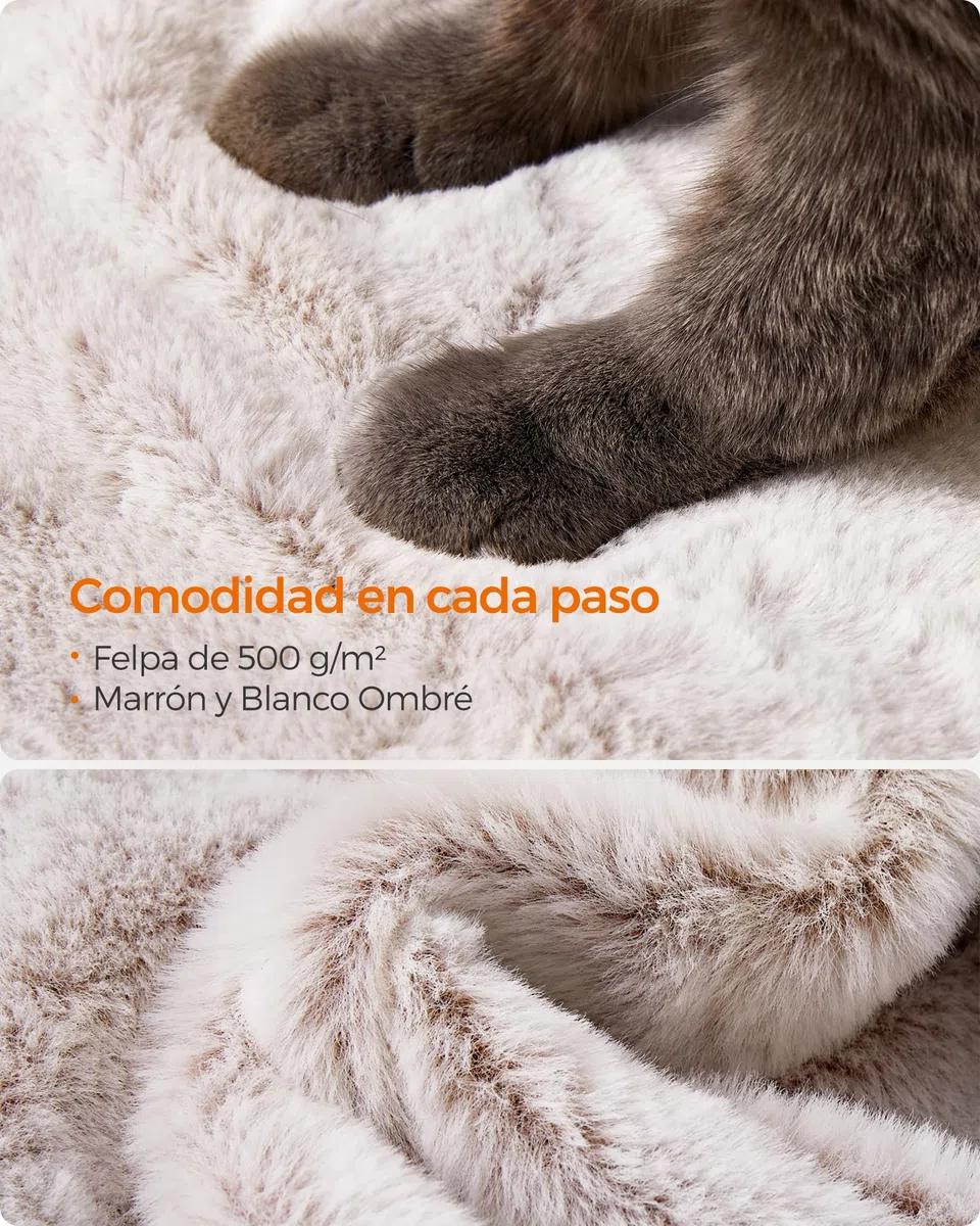 Feandrea Árbol de Gatos, Torre de Gatos Grande, Marrón y Blanco Ombré PCT162M01
