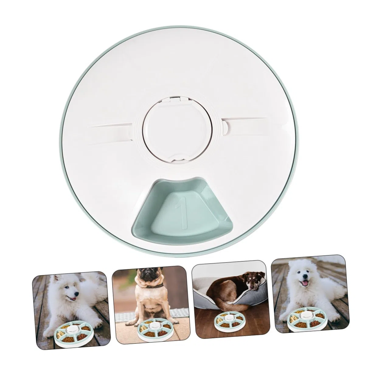 UKCOCO Comedero Automático Tolva de Pienso para Mascotas con Temporizador de 6 Comidas Diseño Desmontable ABS para Perros y Gatos