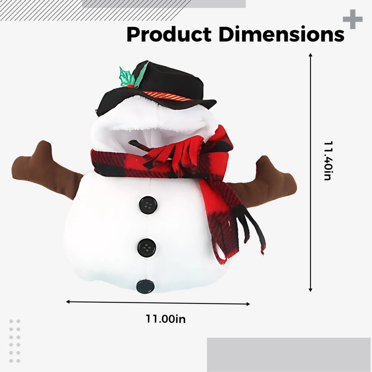 Disfraz de muñeco de nieve para perro, talla M, con bufanda clásica, diseño vertical para perros pequeños, circunferencia de la cabeza 30 cm