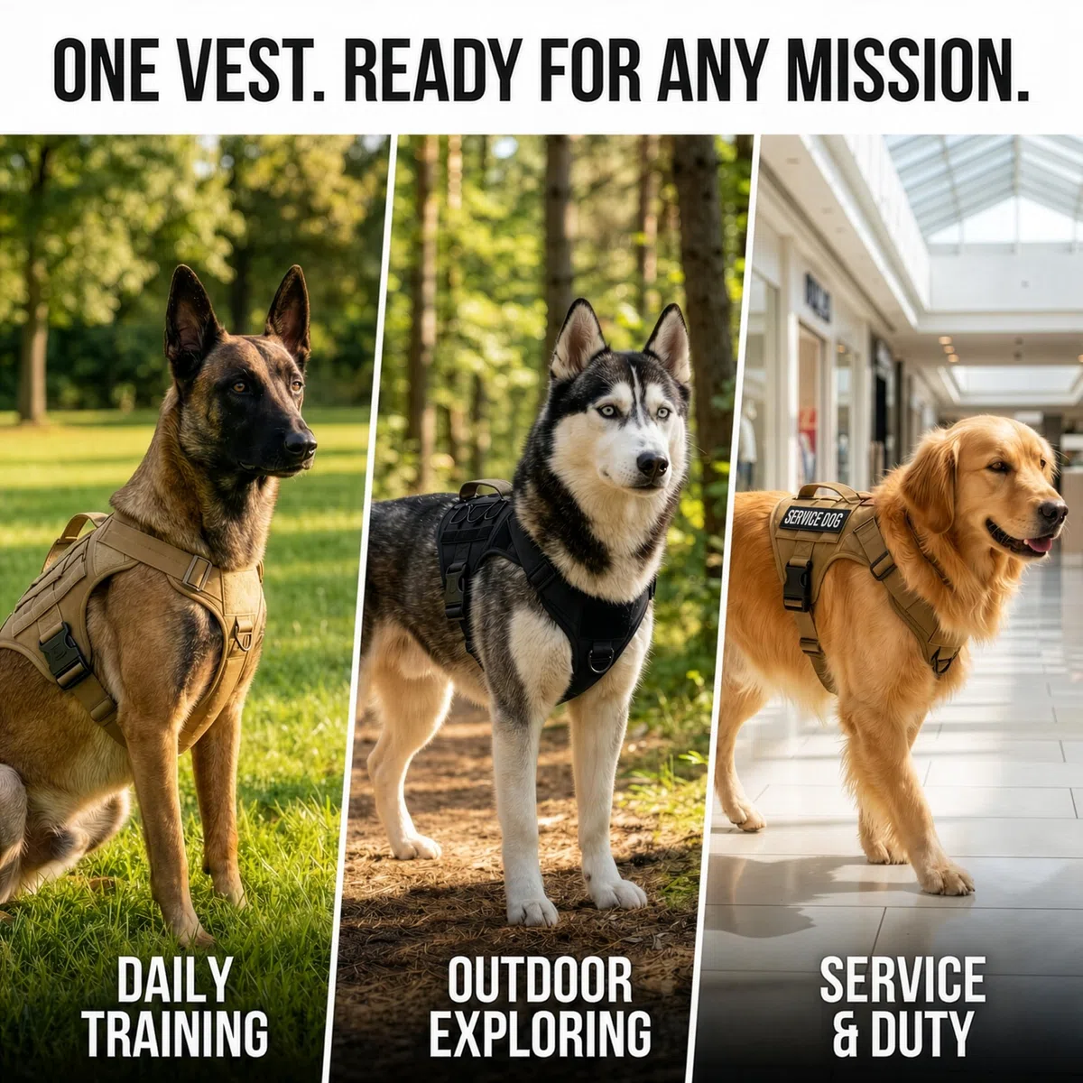 ALBCORP Arnés táctico para Perro Alcorp, Chaleco de Entrenamiento Militar K9, arnés para Perros de Trabajo, para Perros medianos, Grandes y XL