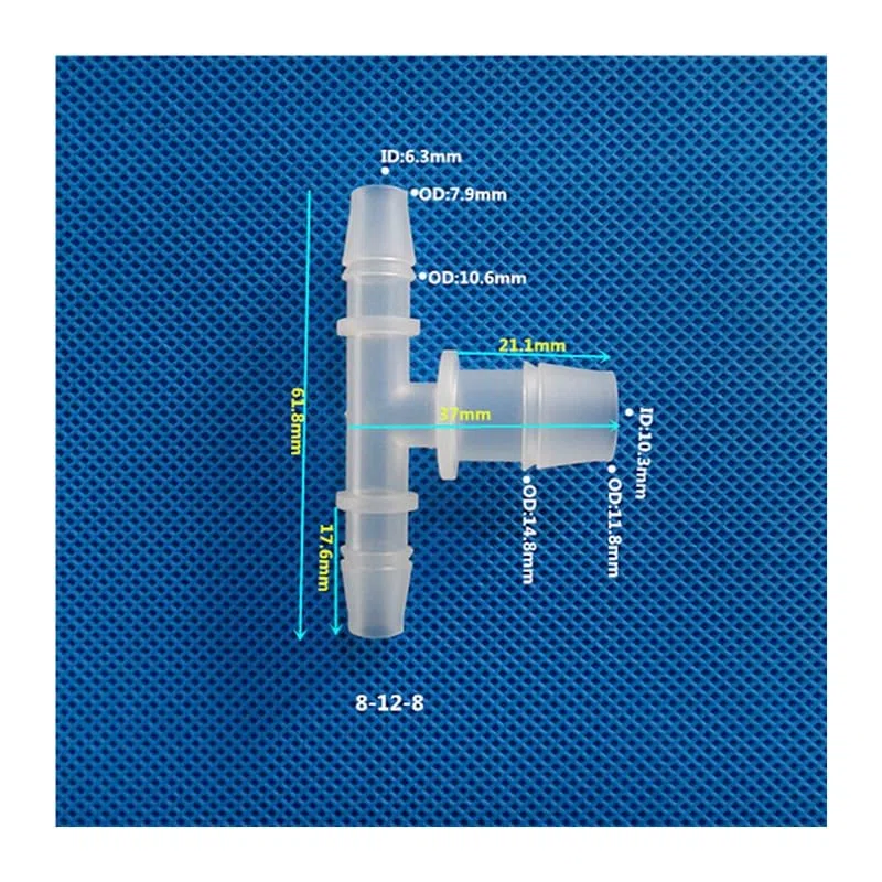 50 Uds. Conectores de 3 vías de plástico de 8~14mm-4~12mm, adaptador de tubo de manguera transparente blanco, bomba de aire for acuario, accesorios for tanque de peces(8-12-8)