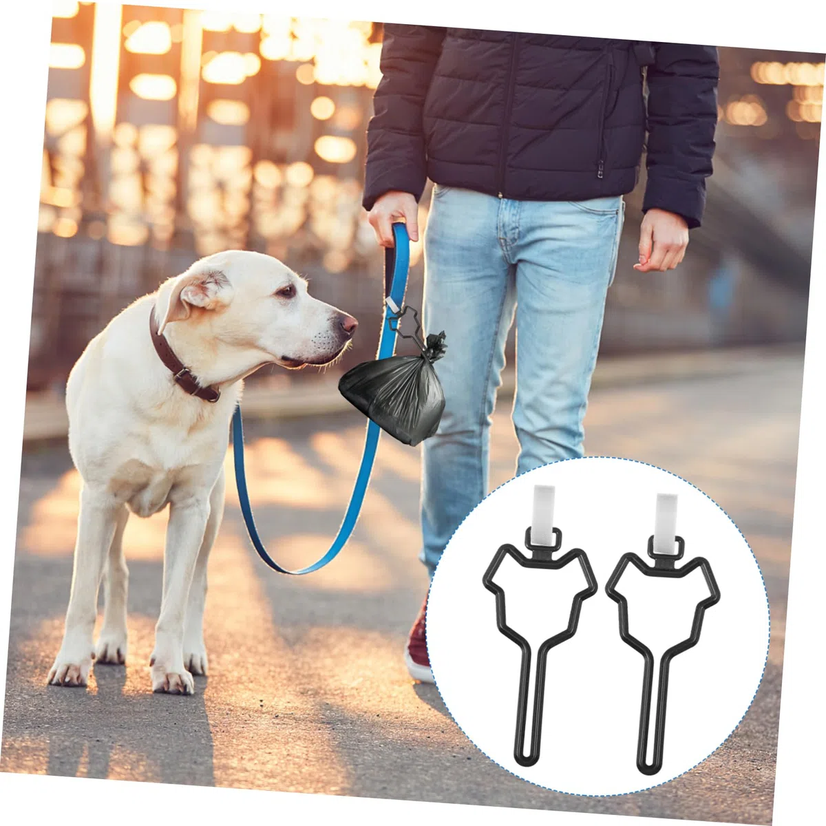 Angoily 30 Piezas clip para bolsa de caca de mascota transportador de bolsas para desechos de perros gato clips para bolsas cachorro Portador de bolsas para desechos de mascotas Hebilla