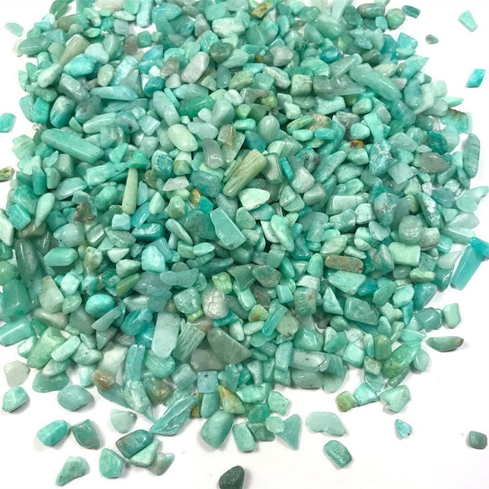 50g de Grava de Cristal Natural de amazonita, desmagnetizador de pecera, Cristal de Piedra Natural Ornamental