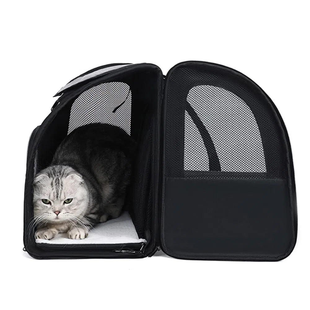Mochila Transportadora para Gatos, Mochila para Gatos, Bolsa de Transporte para Viajes, Senderismo y Camping, Gris.