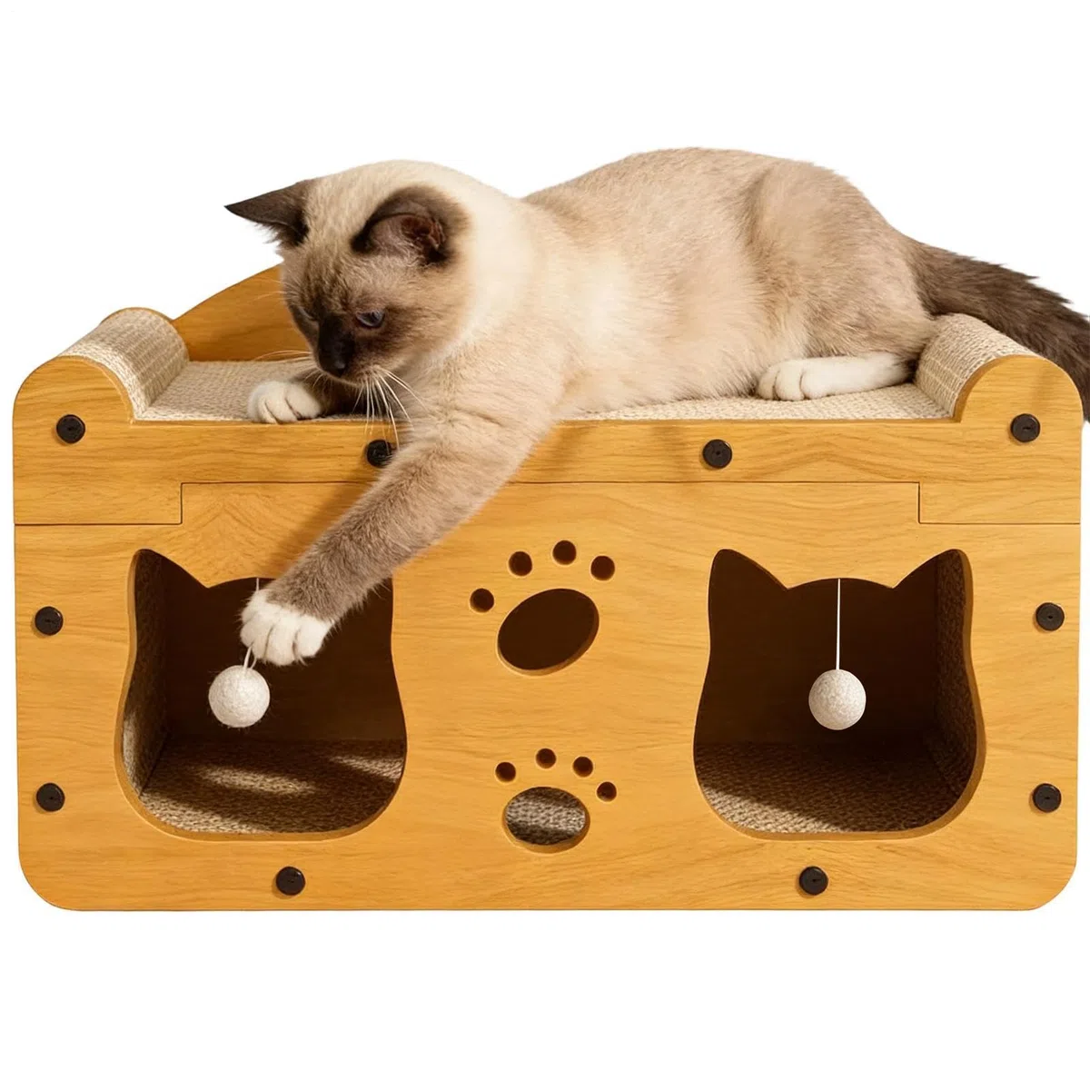 Casa Rascador de Cartón para Gatos Sofá Interactivo Antideslizante | Tablero Rascador para Gatos para en Interior y Exterior, Juego, Ejercicio, del Aburrimiento, Tiempo