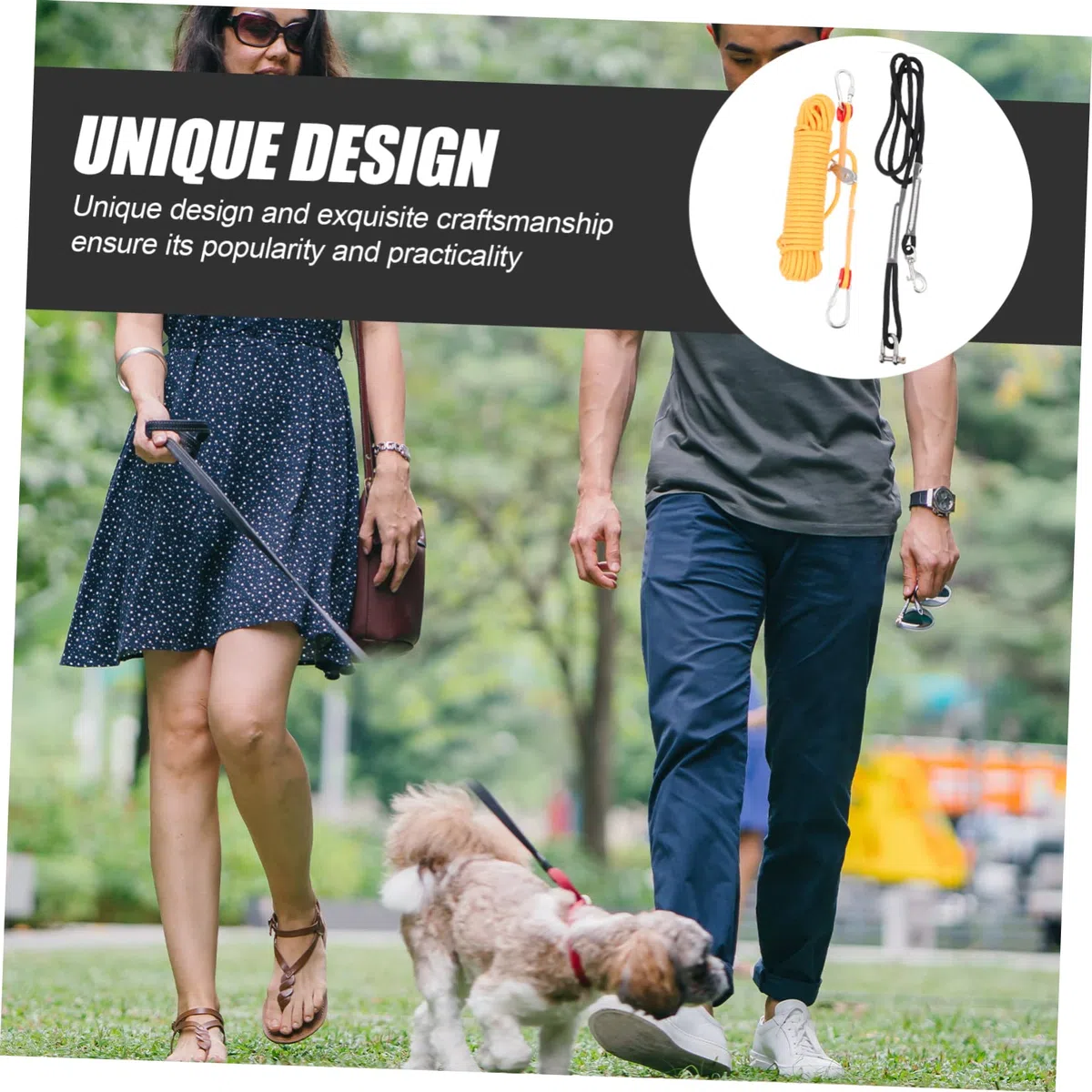 Toddmomy Cadena Resistente para Perros De Camping Cable De Nylon para Pasear Mascotas Equipo De Acampada para Correr Perros Al Aire