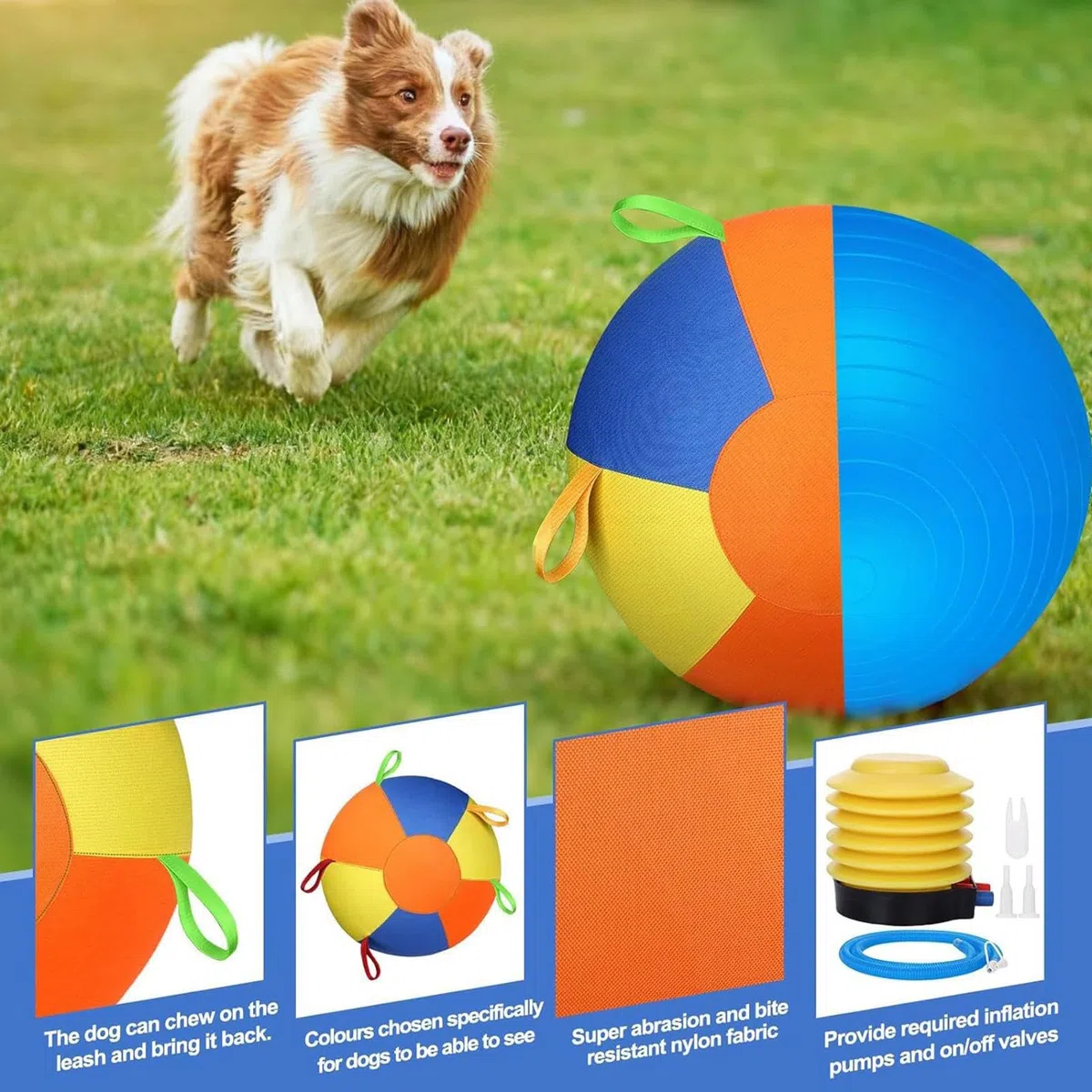 Juguete para Perro de Pastoreo Juguete Interactivo Calmante para Mascotas | Pelota de Pastoreo para Pastor Australiano para Jardín, Piscina, Cachorros, Juego y Dentición