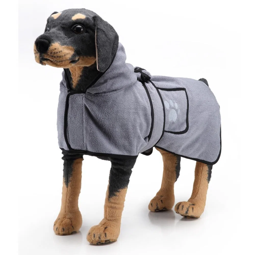 HAZARA Pet Power Toalla Absorbente Toalla de baño para Perros Manta de baño de Doble propósito Suministros para Mascotas Toalla de Ducha Lavable para Mascotas Juego de 2-Grey|| XL